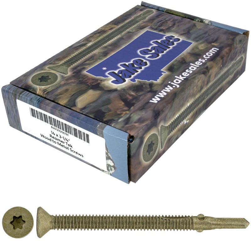 Jake Sales 14x3-1/4 Reamer Tek Torx/Star Head Self-Drilling Wood to Metal Screws - for Flatbeds, Trailers - T-30 Torx Screw Head 5 POUNDS - 150 Screws - Image 1